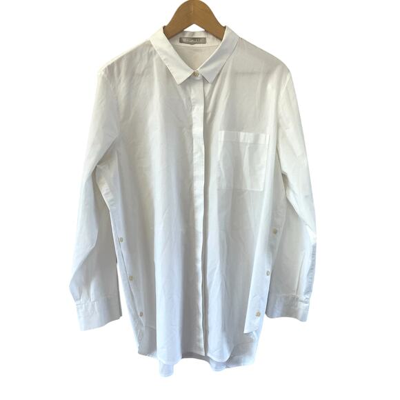 Athleta Nopa Side Slit Oversized White Button Up Shirt - Picture 1 of 6